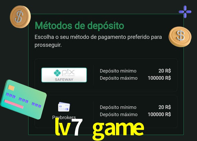O cassino lv7 game oferece uma grande variedade de métodos de pagamento